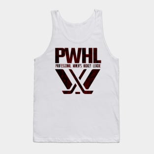 Distressed red black pwhl logo Tank Top